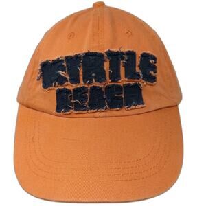 Strand Headwear Baseball Cap Orange Blue One Size Myrtle Beach Frayed Applique